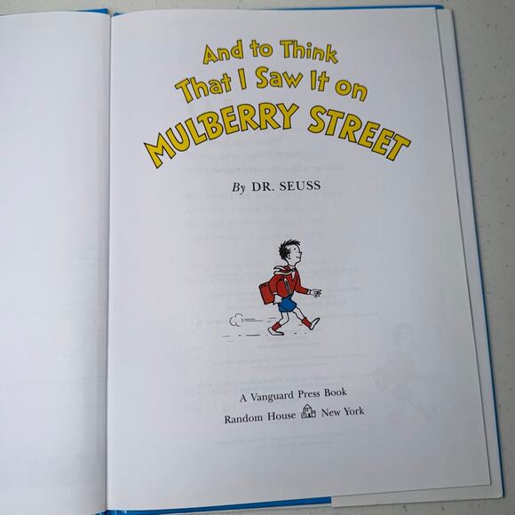 Dr. Seuss And To Think That I Saw It On Mulberry Street Children's Book - Picture 3 of 4